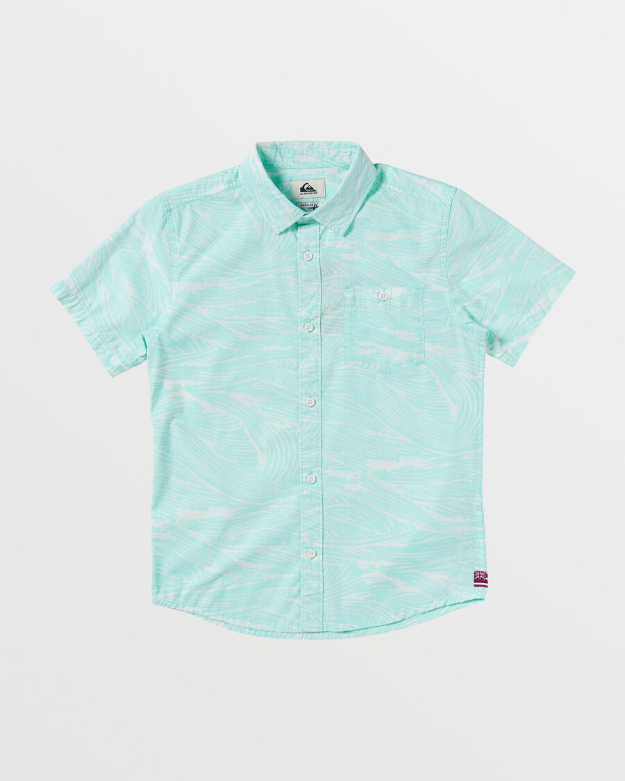 Quik Silver Boys 8-16 Hawaii Flow Short Sleeve Shirt - Limpet Shell