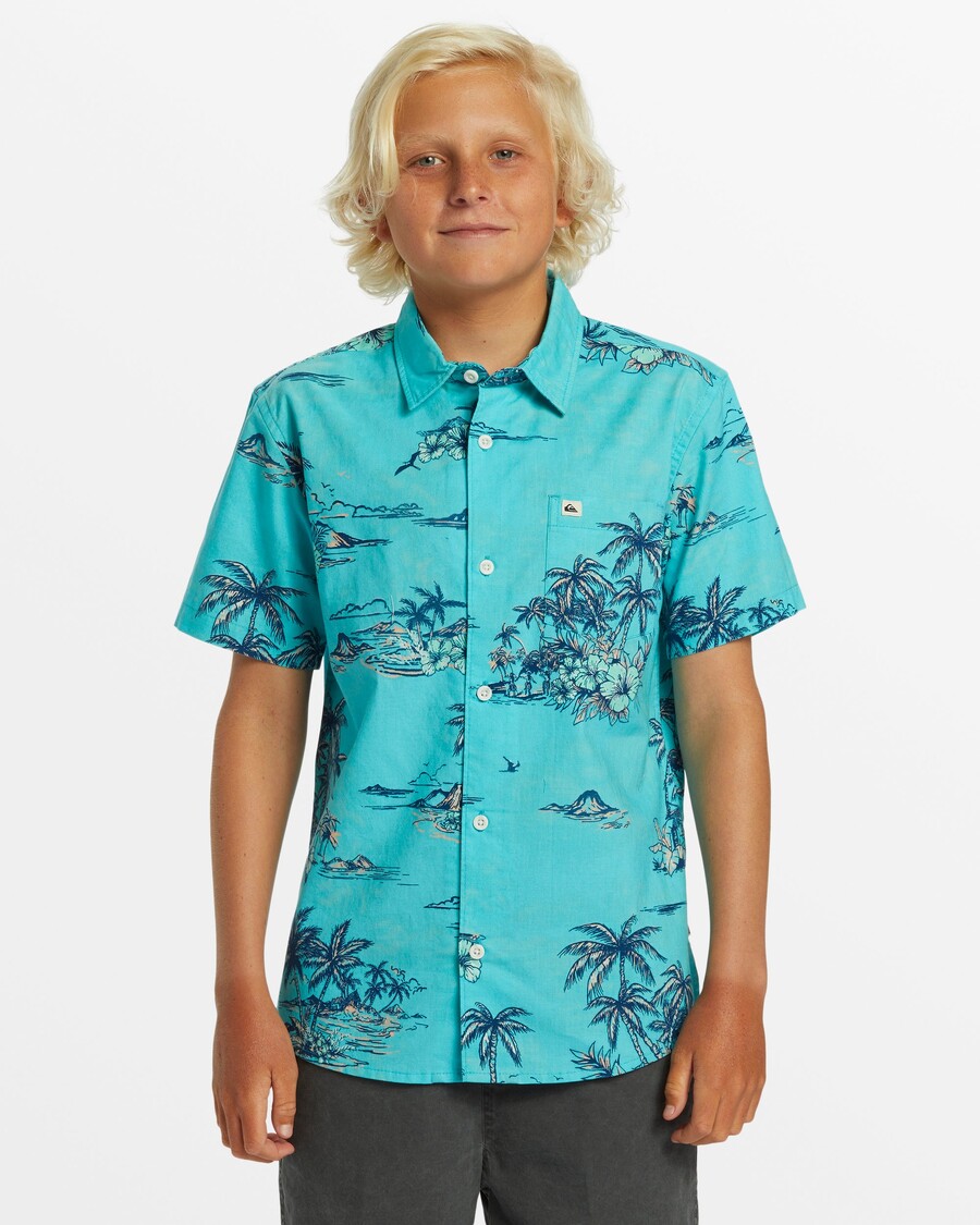 Quiksilver Chemise à Manches Courtes Apero Classic Pour Garçons 8-16 Ans - Capri