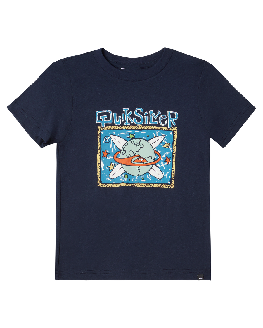 Quiksilver Boys 2-7 Surf The Earth Kt0 T-paita - Laivastonsininen Bleiseri