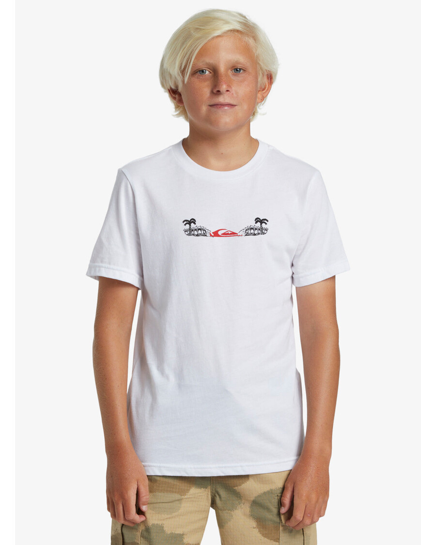 חולצת טי Quiksilver Boys 8-16 Surf Core - לבן