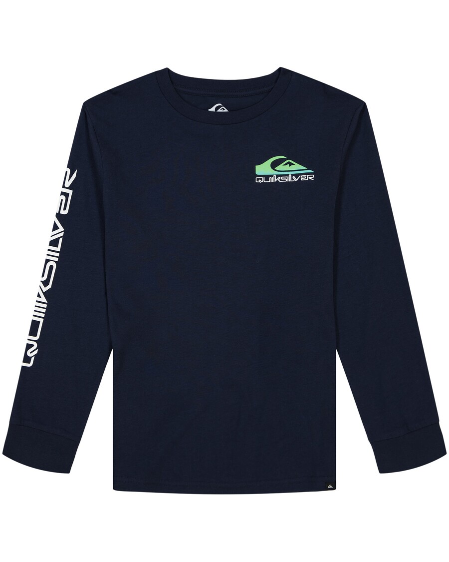 Quiksilver Boys 8-16 Omni Logo Core Langermet T-skjorte - Mørk Marineblå