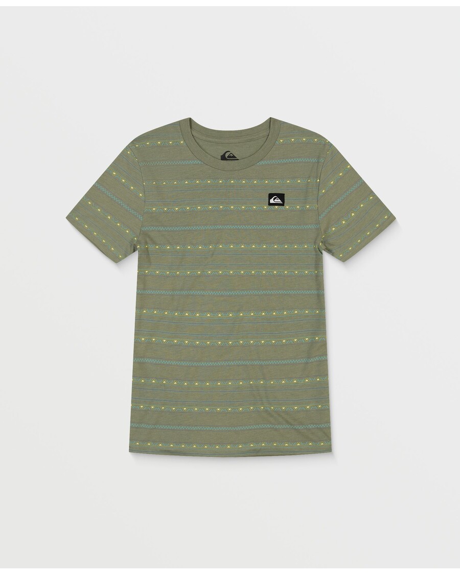 Quiksilver Boys 8-16 Daygo Randig T-shirt - Sea Spray Ljung