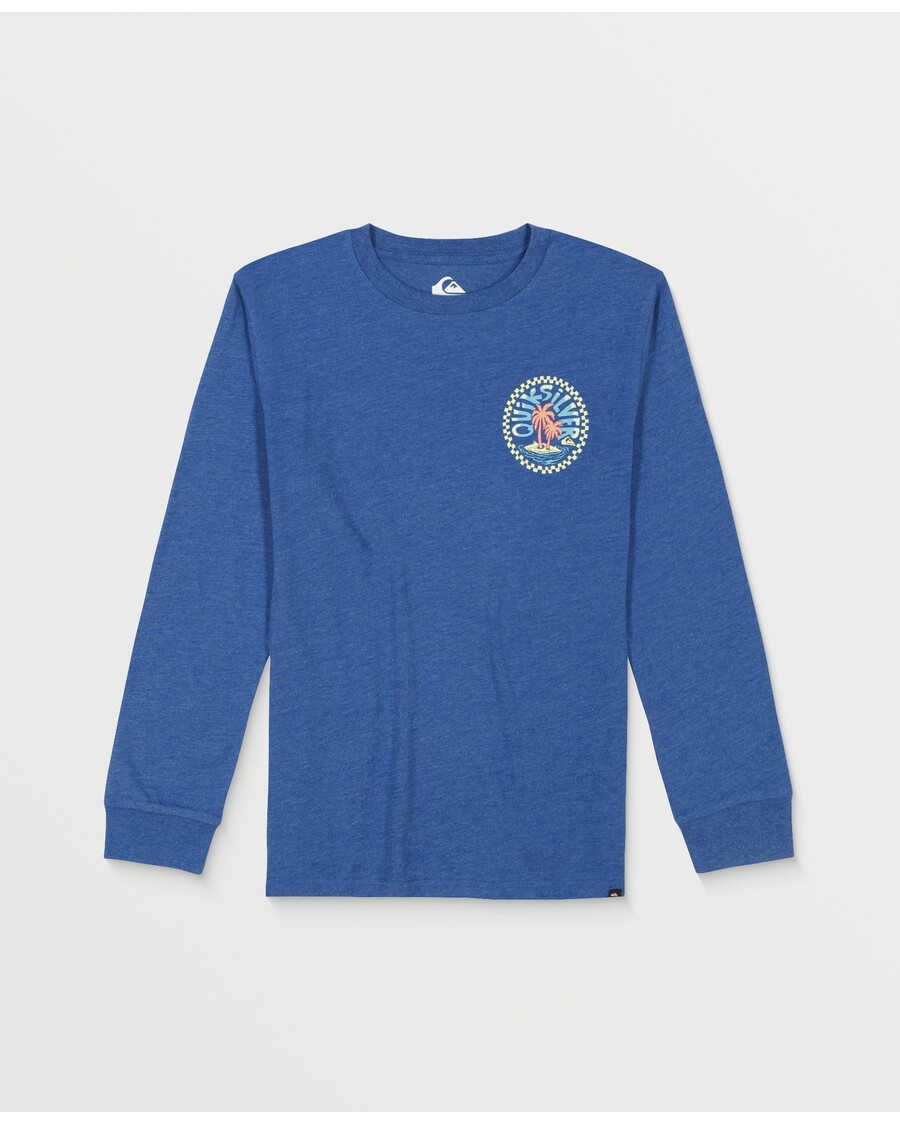 Quiksilver Boys 2-7 Check Island μακρυμάνικο μπλουζάκι - Monaco Blue Heather