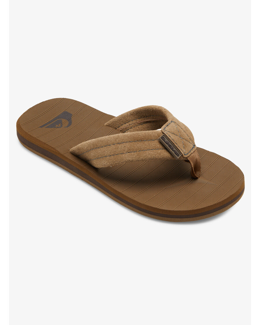 Quiksilver Boys 8-16 Carver Suede δερμάτινα σανδάλια - μαύρισμα