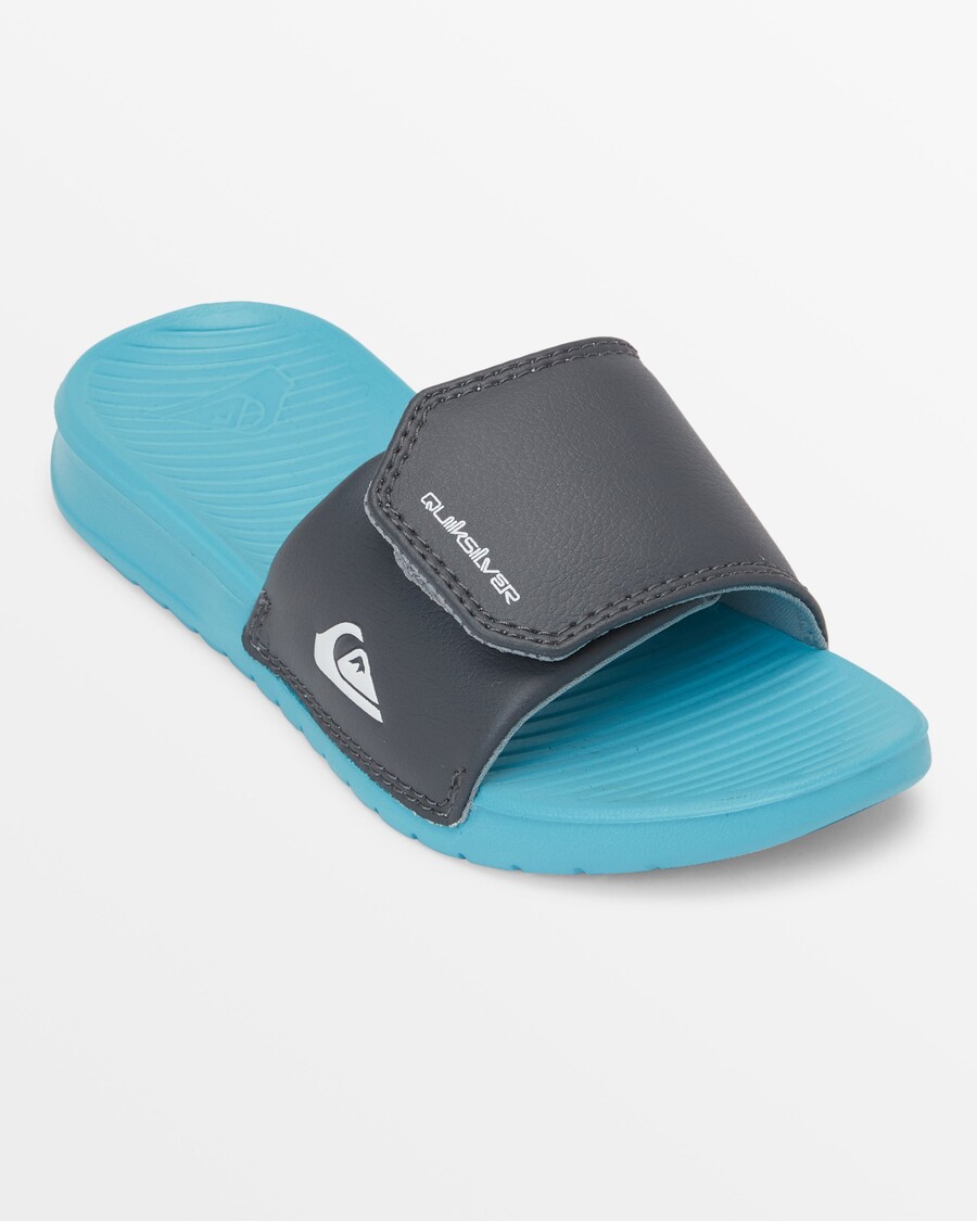 Quiksilver Meninos 8-16 Slides Ajustáveis ​​costa Brilhante - Cinza/branco/azul