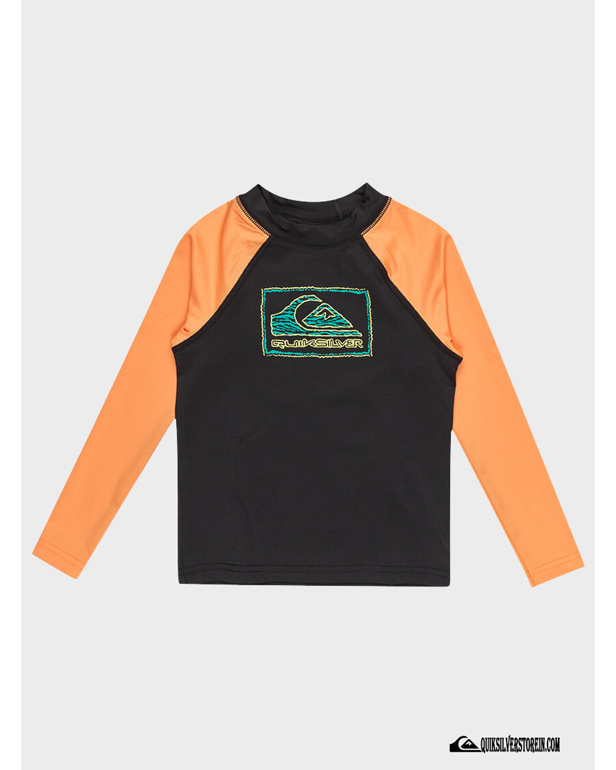 Rashguard à Manches Longues Quik Silver Boys 2-7 Daily Upf 50 - Noir/mandarine