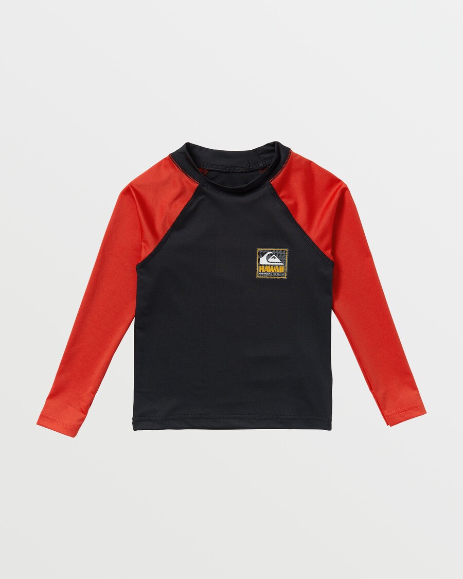 Rashguard De Manga Larga Quik Silver Para Niños De 2 A 7 Años Con Insignia De Hawaii UPF50 -