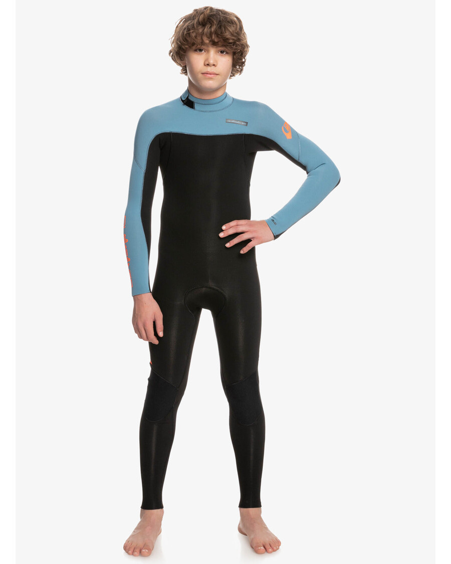 Quiksilver Erkek çocuk 8-16 3/2mm Günlük Kullanım Arkadan Fermuarlı Wetsuit - Siyah/vilayet Mavisi