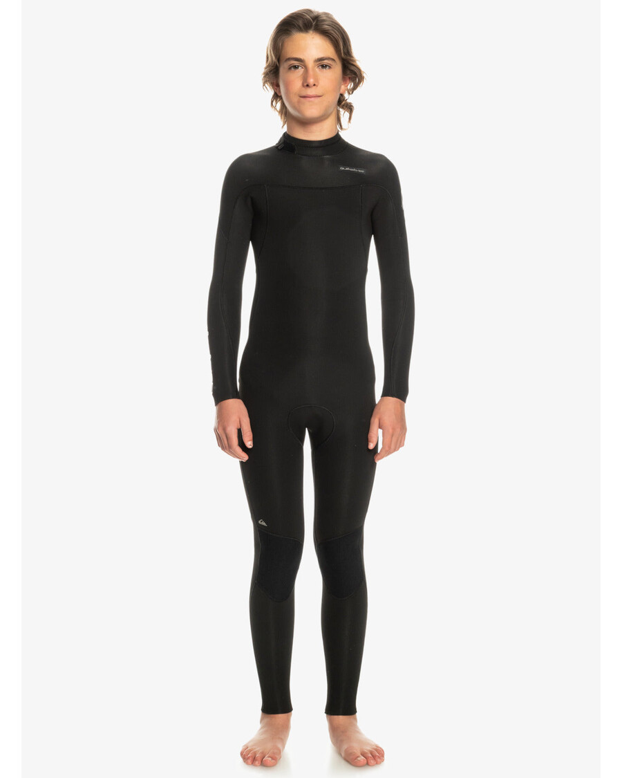 Quiksilver Meninos 8-16 3/2mm Sessões Diárias Roupa De Neoprene Com Zíper Nas Costas - Preto