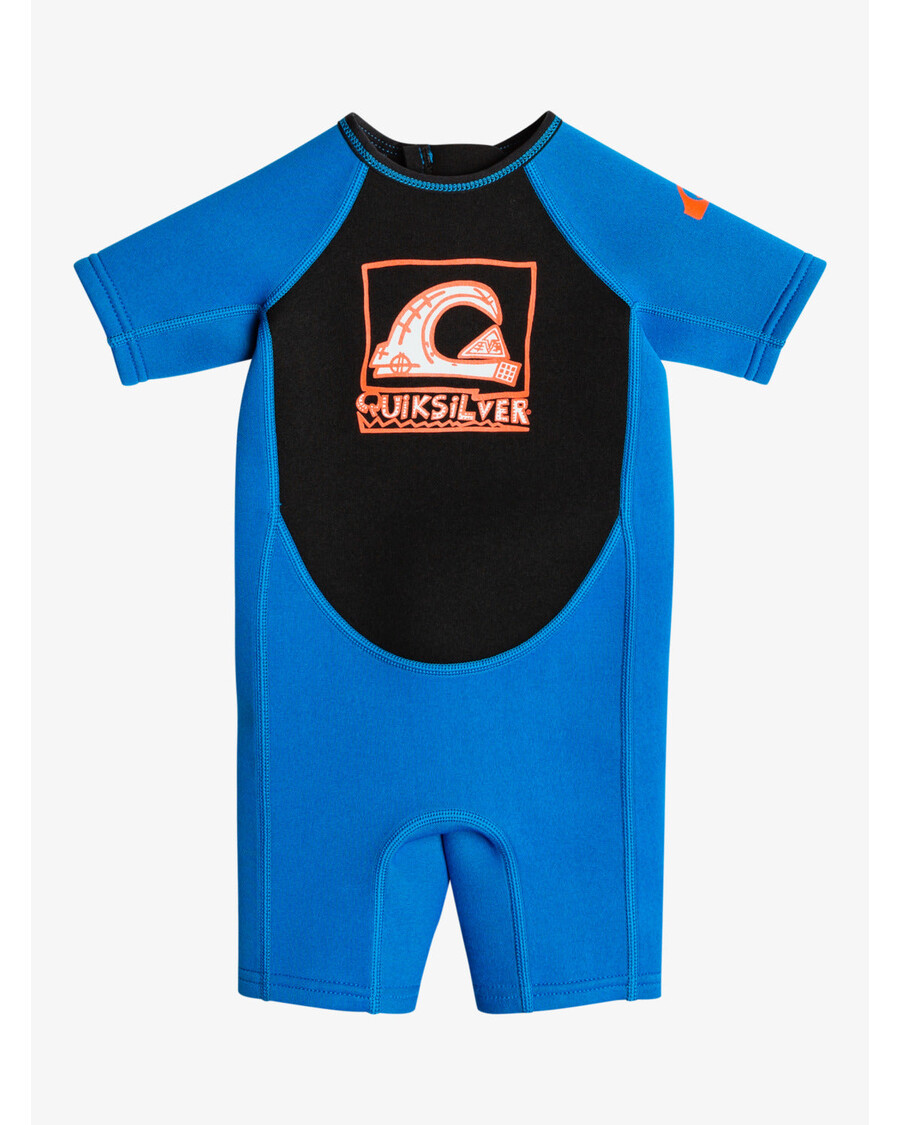 Quik Silver Toddlers 1.5mm Back-Zip Springsuit - Black/Squale Blue