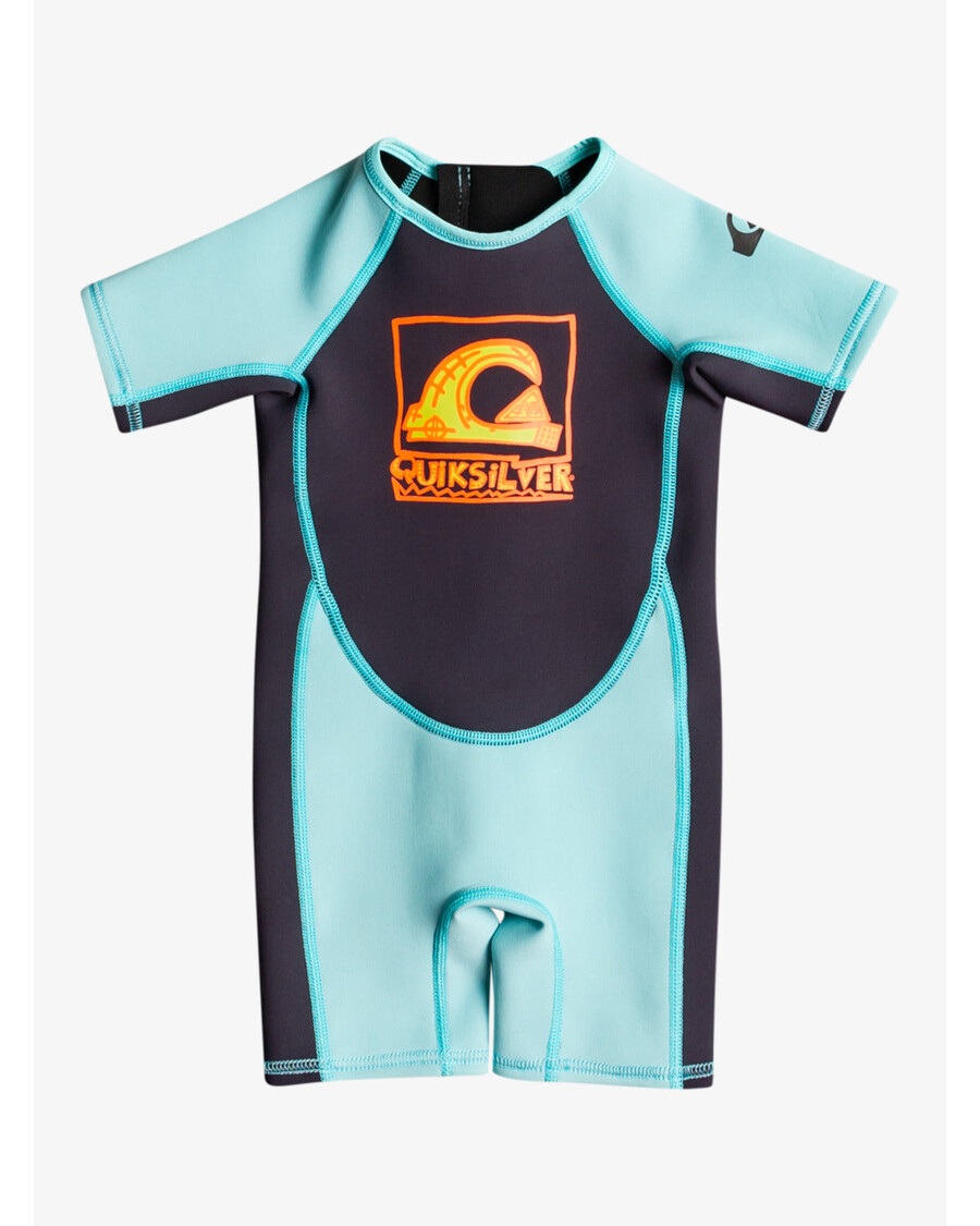 Quik Silver Toddlers 1.5mm Back-Zip Springsuit - Black/Jet Black/Angel Blue