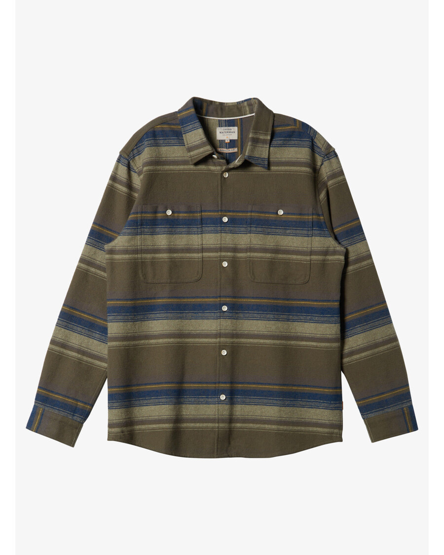 Quiksilver Waterman Lower Tide - Camiseta De Franela De Manga Larga - Dusty Olive Lower Tide