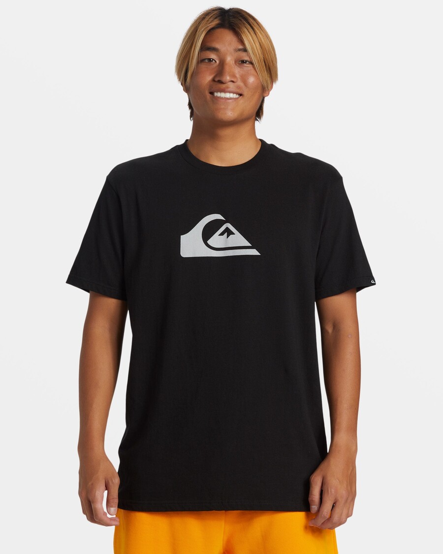 T-shirt με λογότυπο Quiksilver Comp - μαύρο