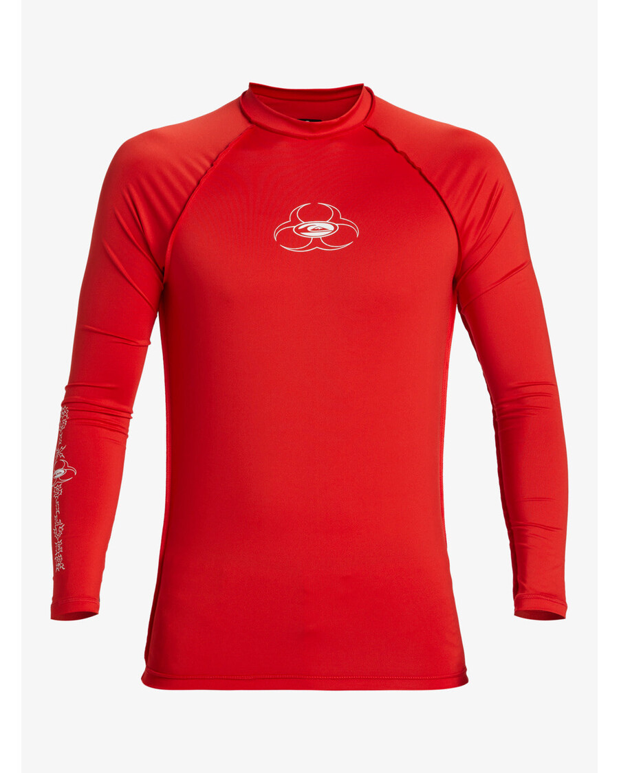 Quik Silver Saturn Upf 50 Dlouhý Rukáv Rashguard - Vysoce Rizikové červené