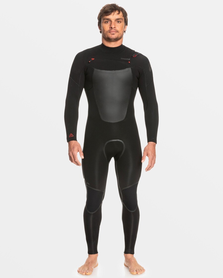 Quiksilver 5/4/3 Mm Neoprénový Oblek Na Maratón Na Zips Na Hrudi - čierny