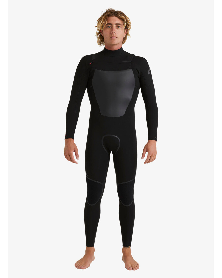 Quiksilver 4/3 Mm Marathonsessies Wetsuit Met Rits Op De Borst - Zwart