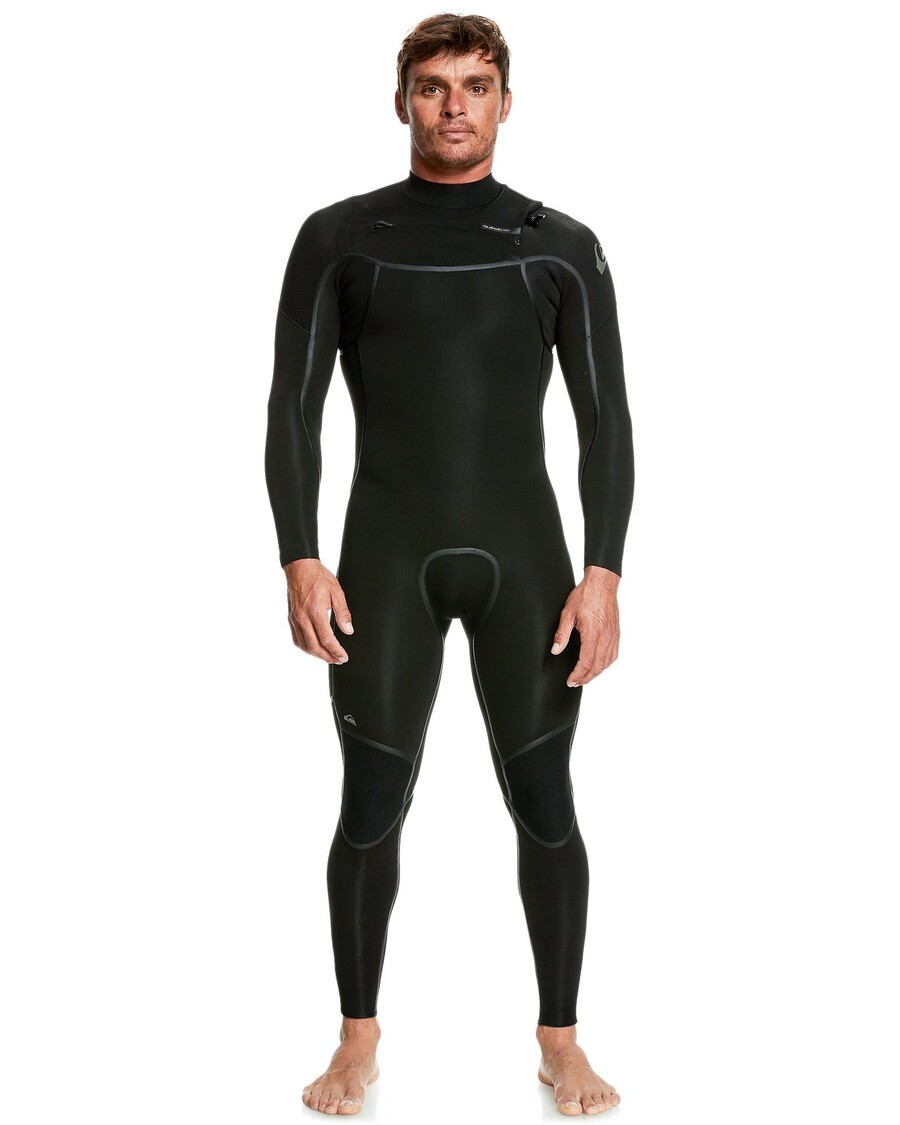 Costum De Neopren Quiksilver 3/2mm Pentru Sesiuni De Zi Cu Zi Cu Fermoar Pe Piept - Negru